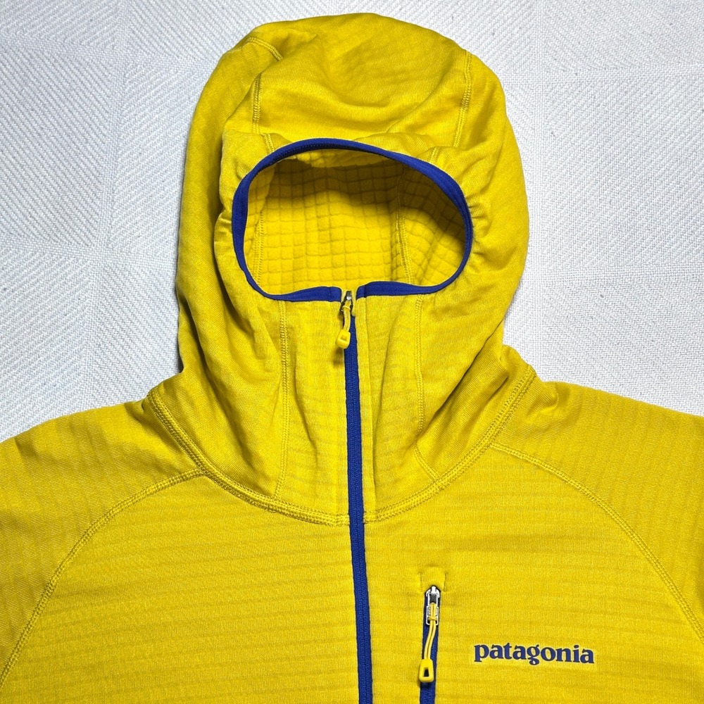 Patagonia R1 Hoody Womens XL Polartec Power Grid Half Zip Waffle Fleece Yellow - Picture 3 of 12